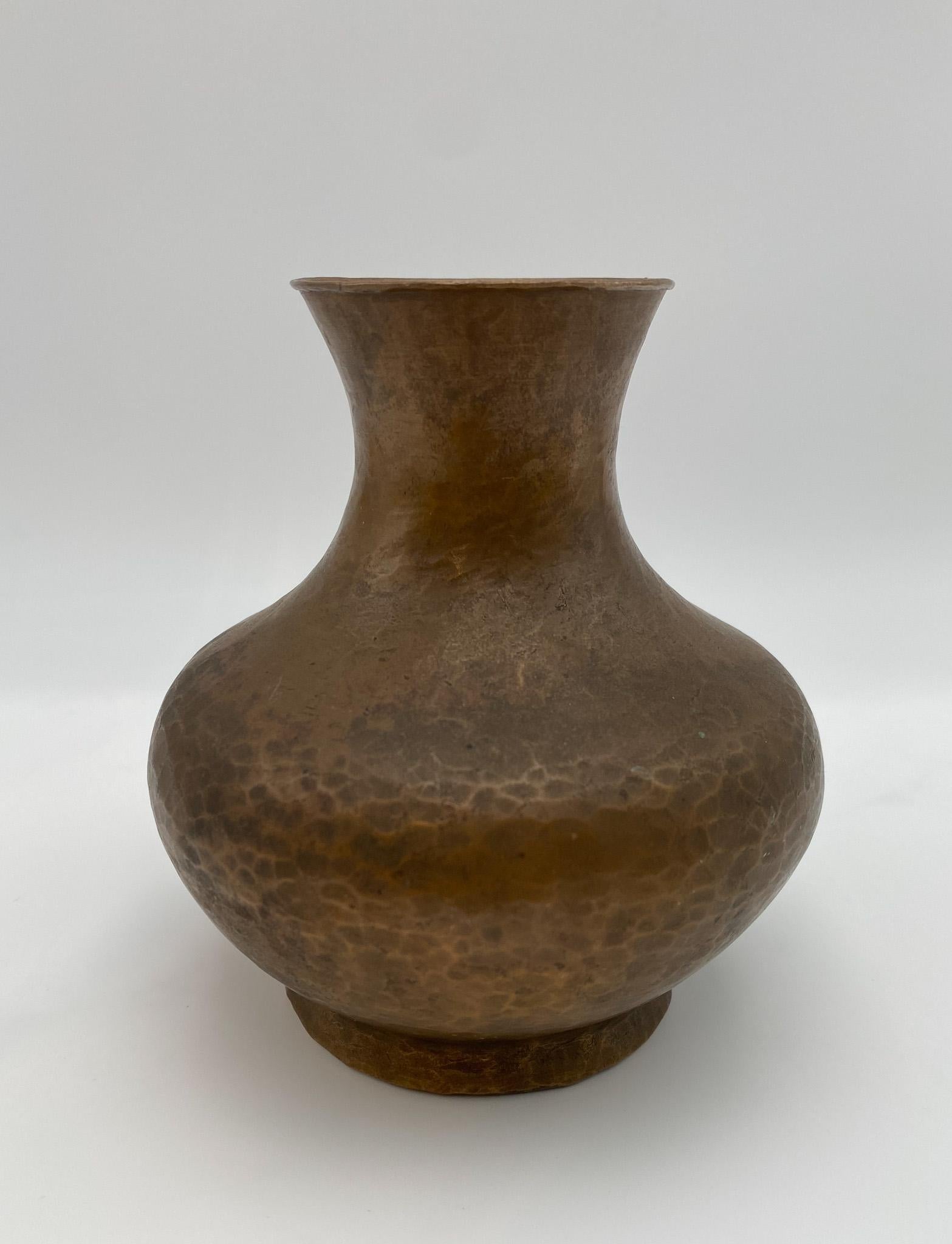 Arts and Crafts Hammered Copper Vase, circa 1950