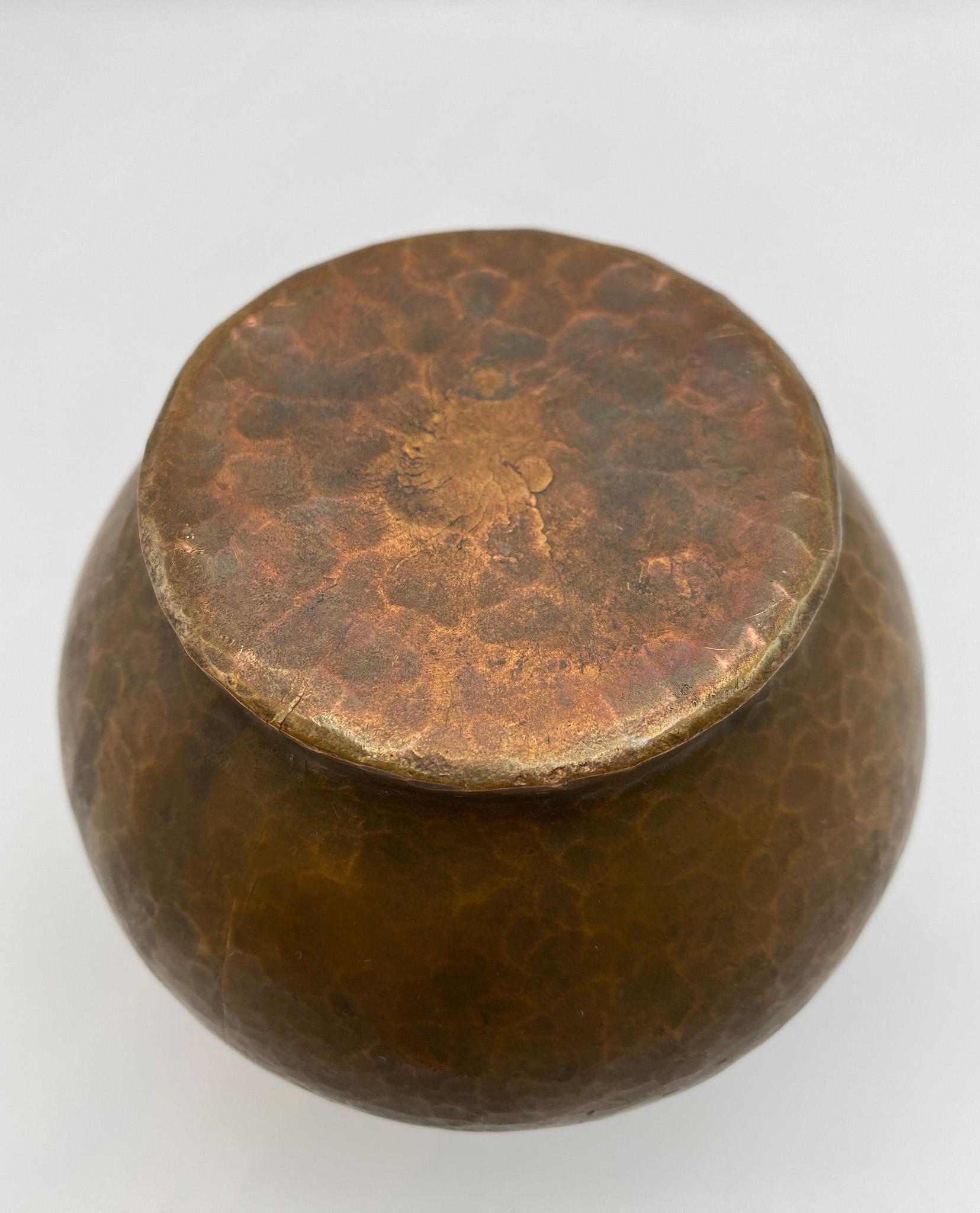 Hammered Copper Vase, circa 1950 3