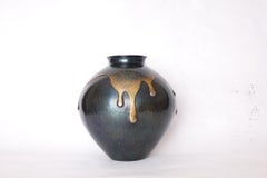 Hammered Copper Vase, Gyokusendo, Tsuiki-doki, with Original Tomobako
