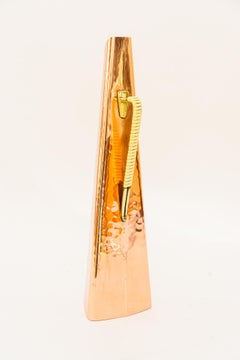 Hammered copper vase vienna around 1950s