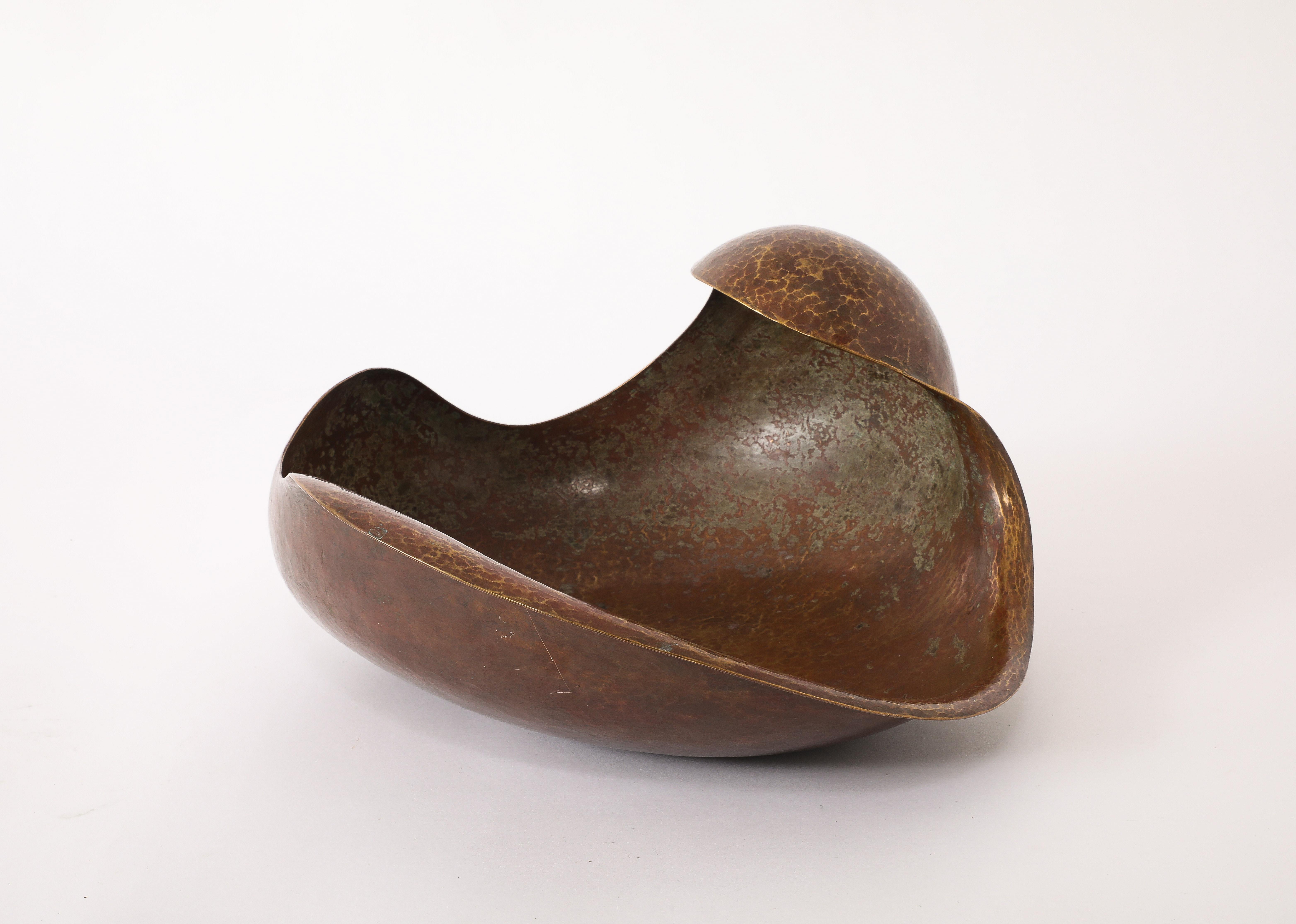 French Hammered Copper Vessel, France 1940's For Sale