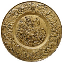 Hammered Copper Wall Relief Sculpture with Roman Warriors