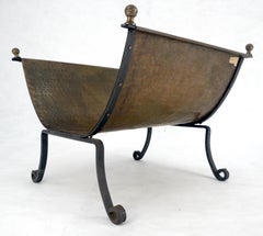 Hammered Copper & Wrought Iron Base Ball Finials Arts & Crafts Magazine Rack