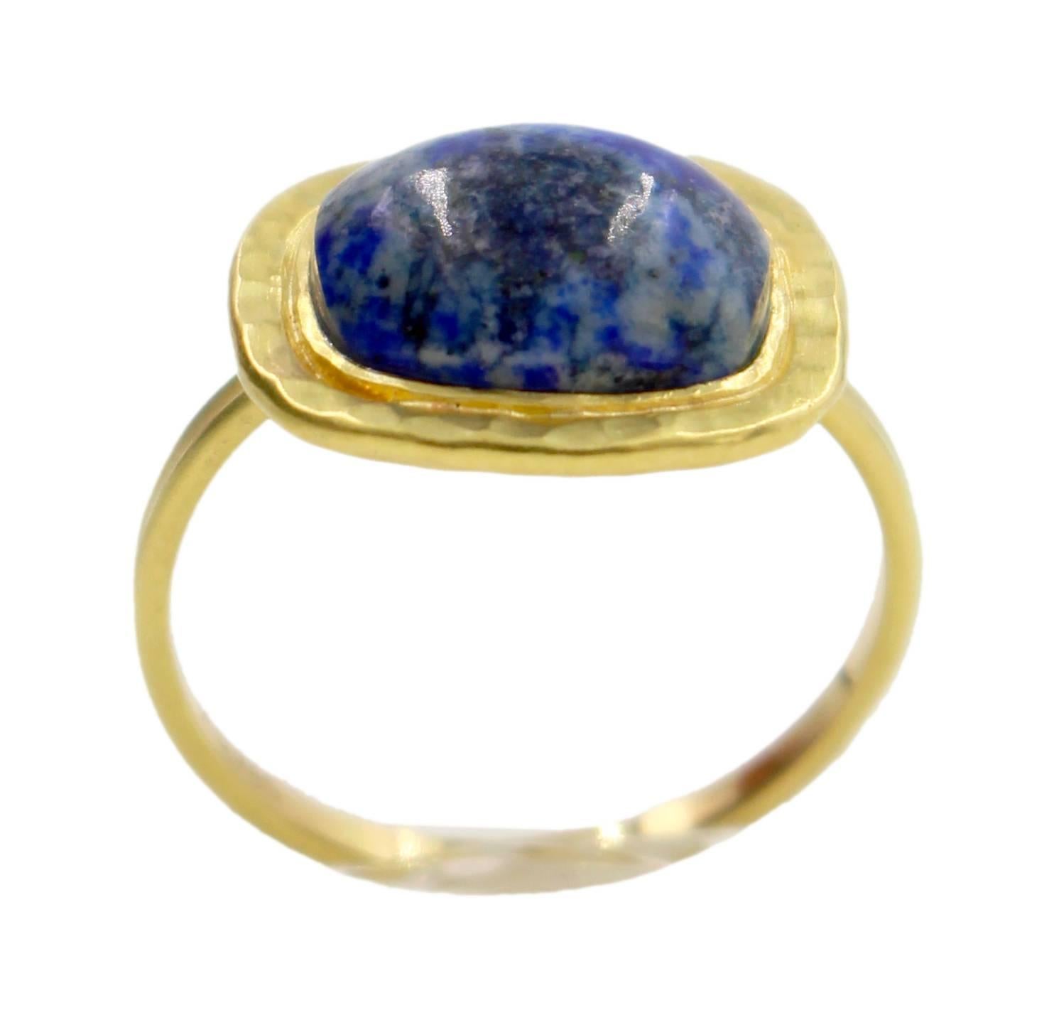 18 Karat Gold and Lapis Ring  For Sale