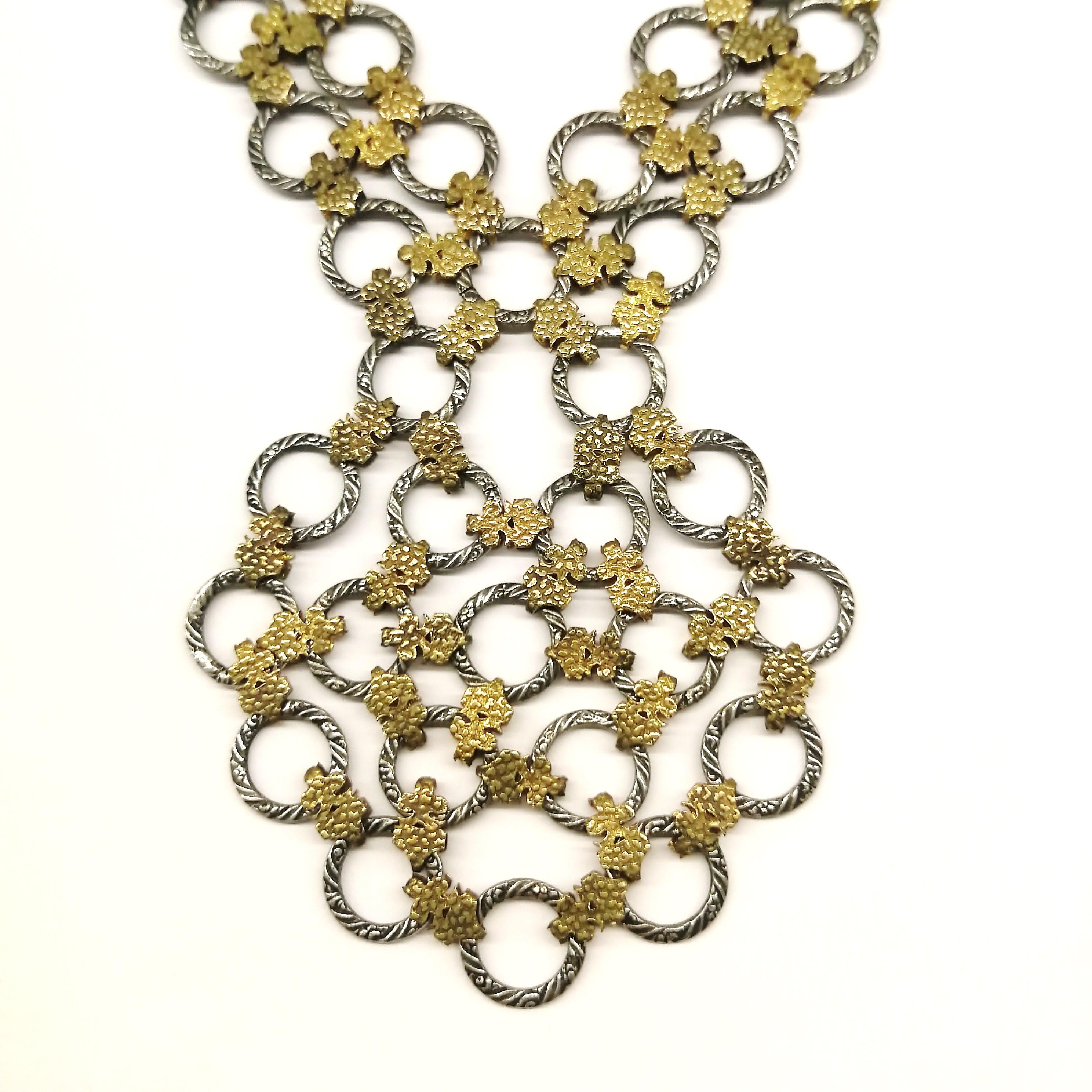 Baroque  A gilt and silvered metal 'sautoir' necklace, Francoise Montague, France, 1960s