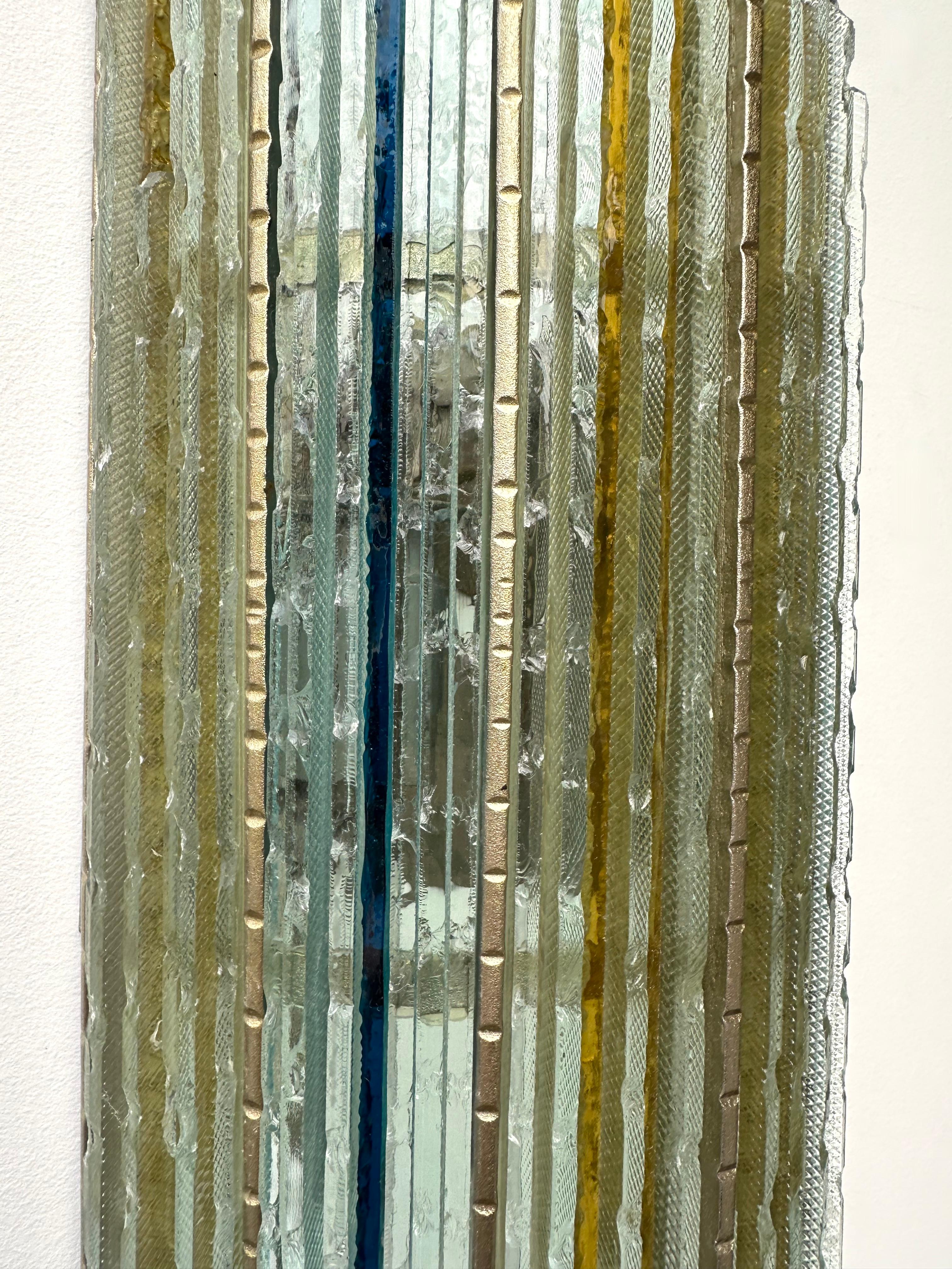 Schmiedeeiserner Wandleuchter aus gehämmertem Glas von Biancardi Jordan, Italien, 1970er Jahre im Angebot 4