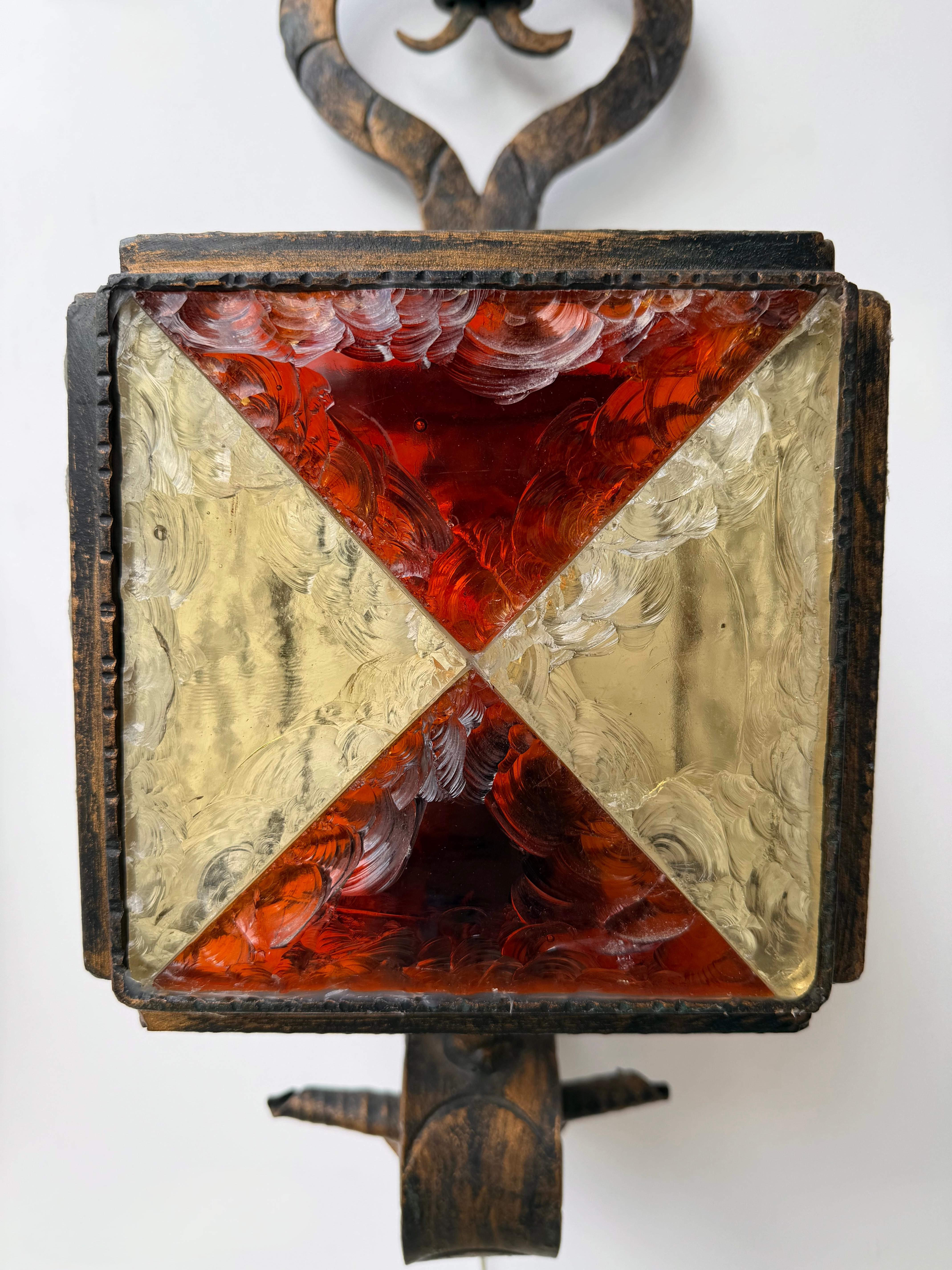 Applique en fer forgé martelé de Longobard, Italie, 1970 en vente 3