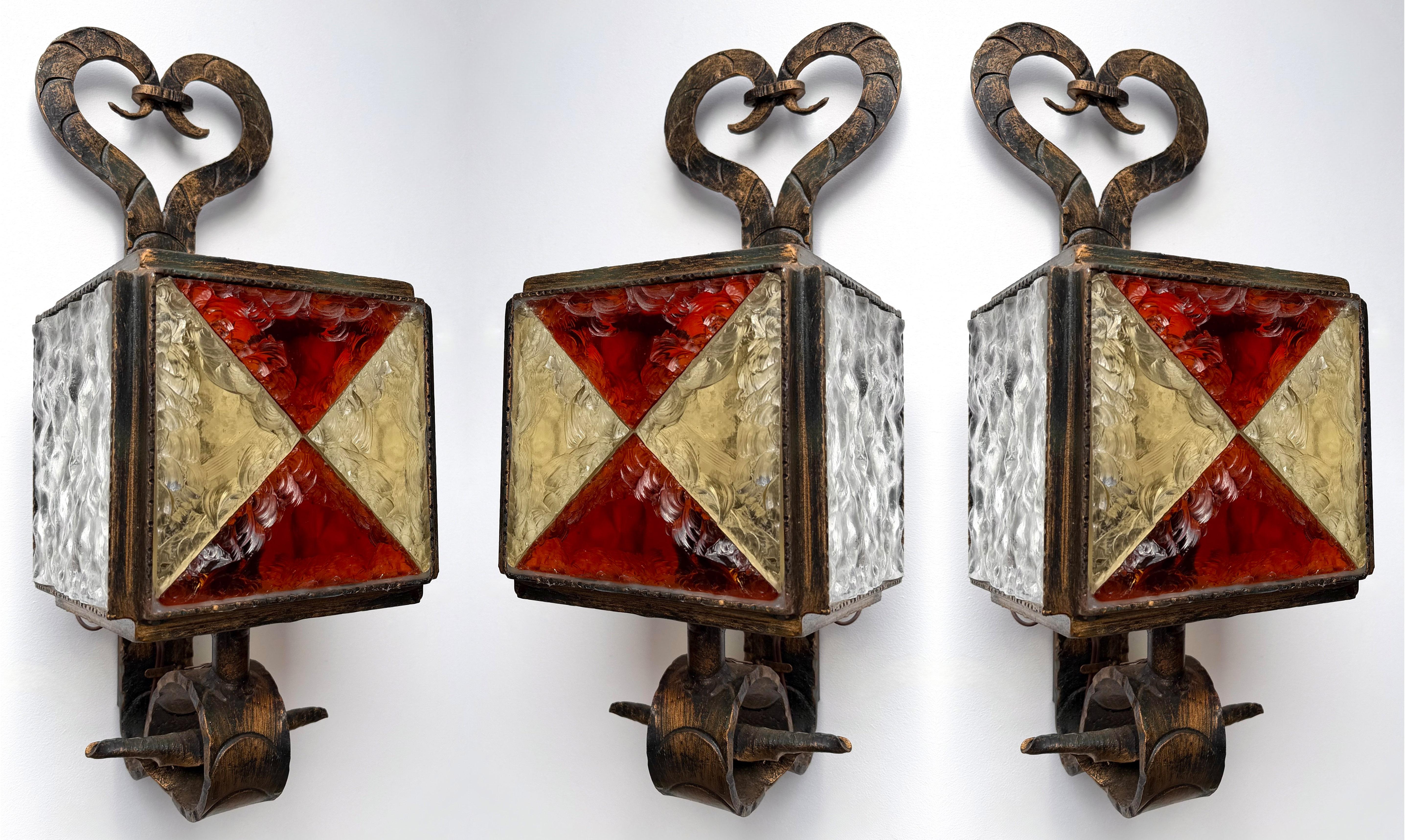 Applique en fer forgé martelé de Longobard, Italie, 1970 en vente 6