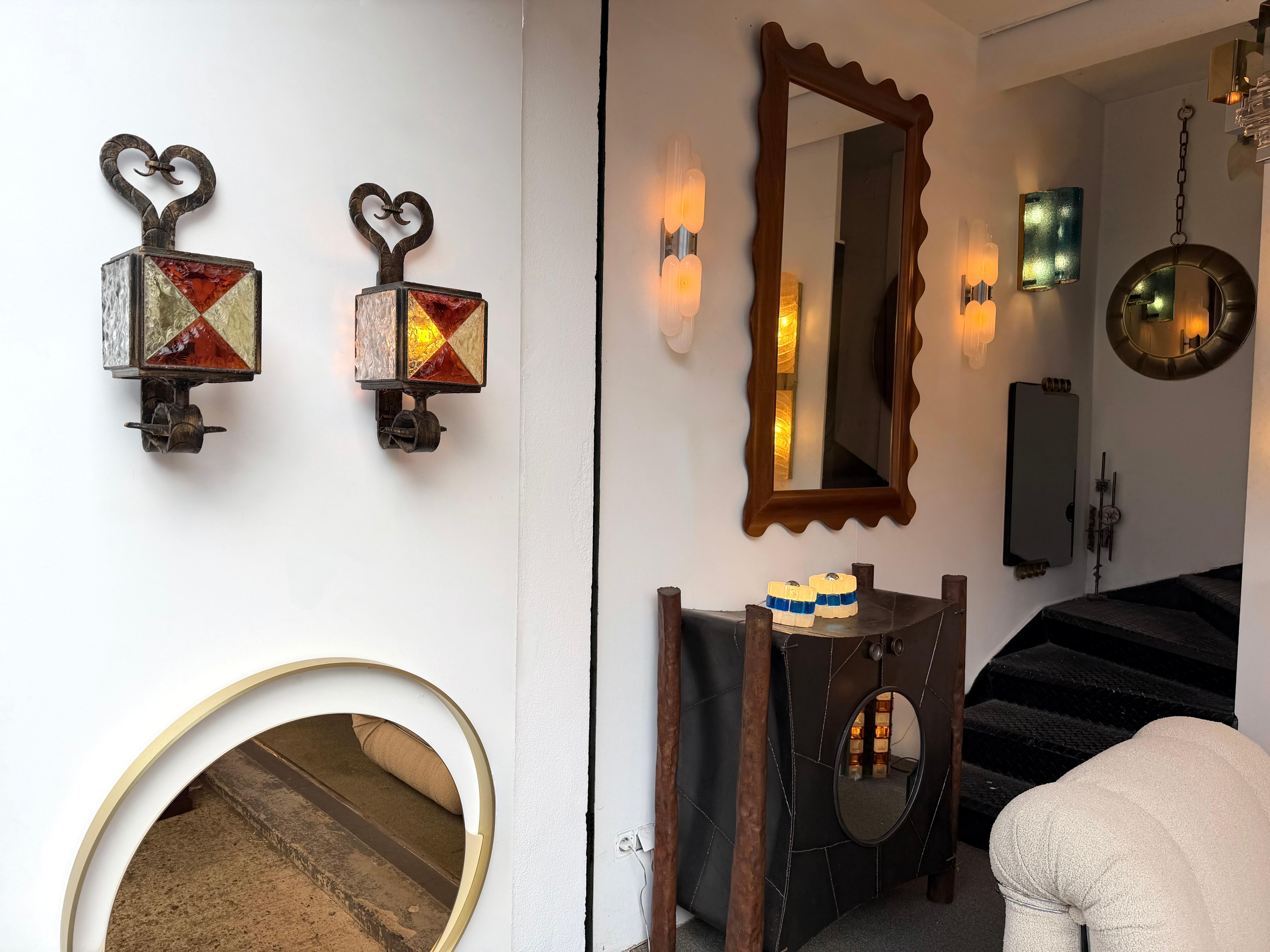 Applique en fer forgé martelé de Longobard, Italie, 1970 Bon état - En vente à SAINT-OUEN, FR