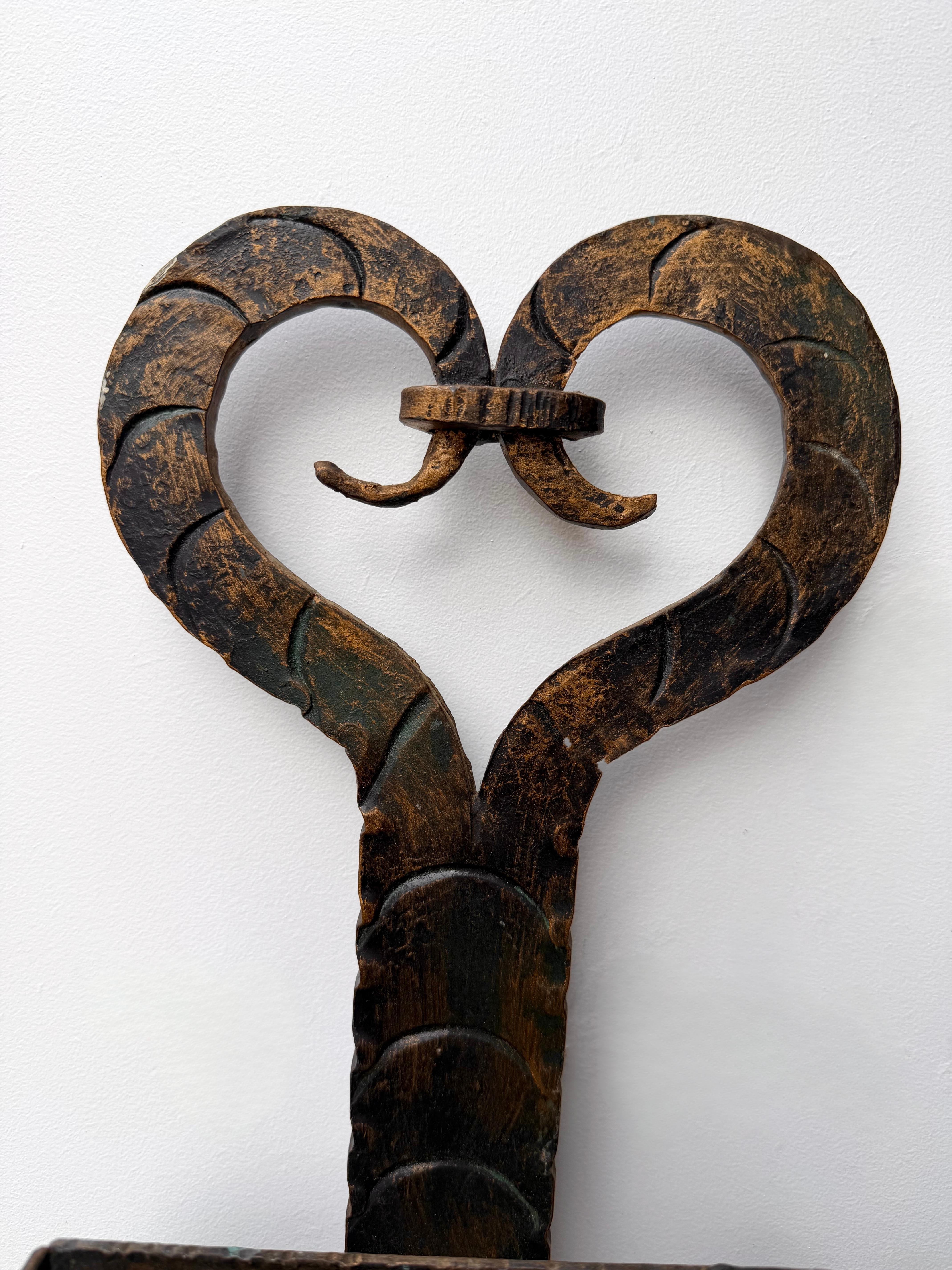 Verre Applique en fer forgé martelé de Longobard, Italie, 1970 en vente