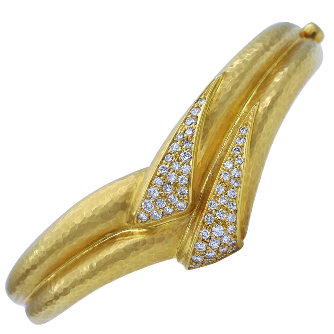 Leather and Gold Cuff Bracelet Watch at 1stDibs