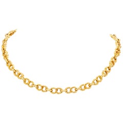 Vintage Hammered Gold Chain