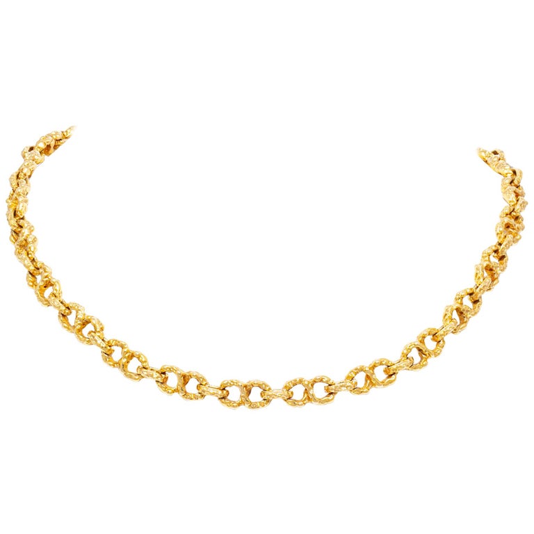 Hammered Gold Chain For Sale at 1stDibs