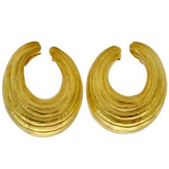 Hammered Gold Hoop Earrings