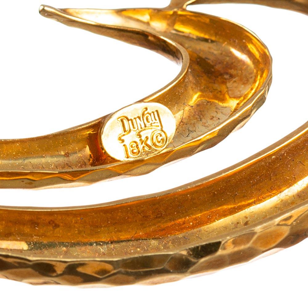 Women's Hammered Golden Brooch, Signed Henry Dunay