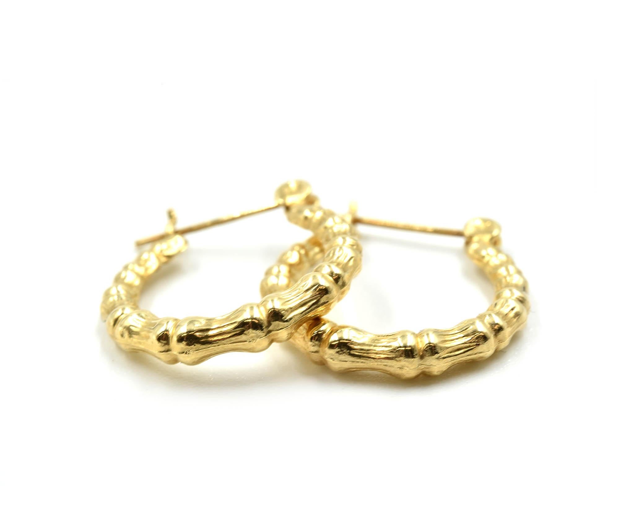 Hammered Huggie Hoop Earrings 14 Karat Yellow Gold In New Condition In Scottsdale, AZ