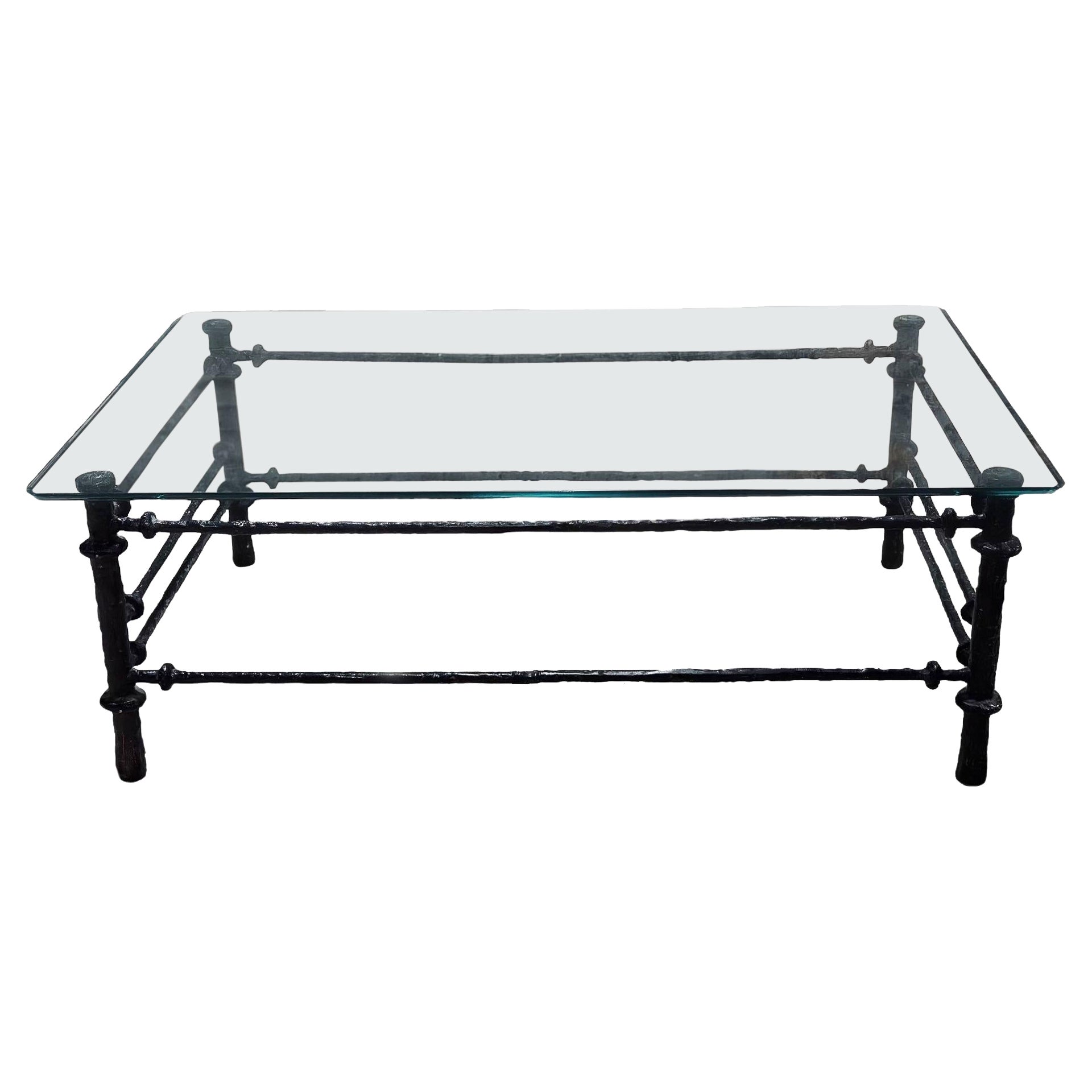 Hammered Iron Coffee Table Manner of Diego Giacometti, France 1980