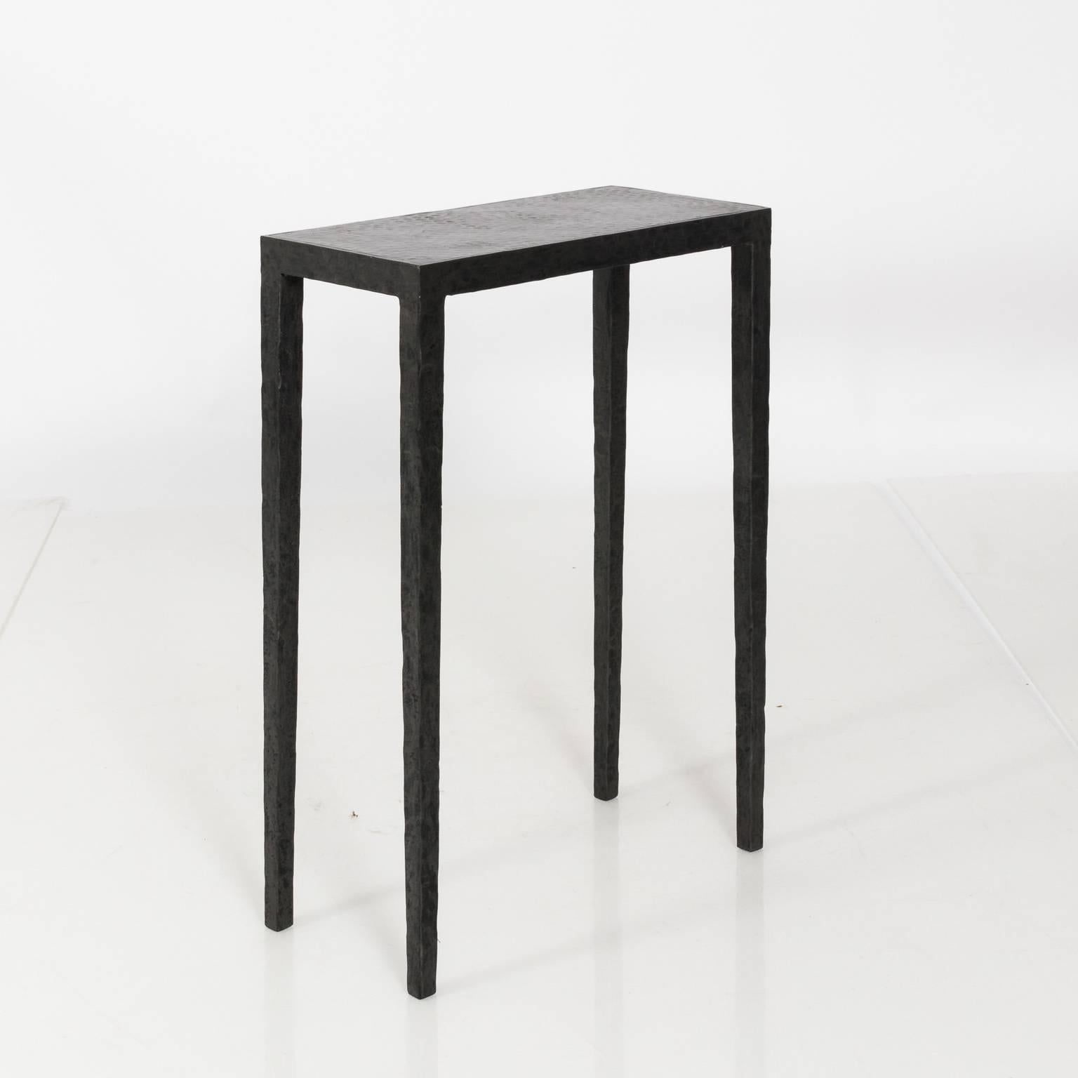 Mid-Century Modern Hammered Iron Side Table by Pierce Martin
