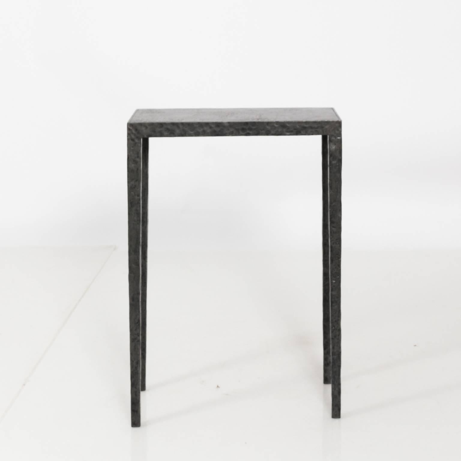 Contemporary Hammered Iron Side Table by Pierce Martin