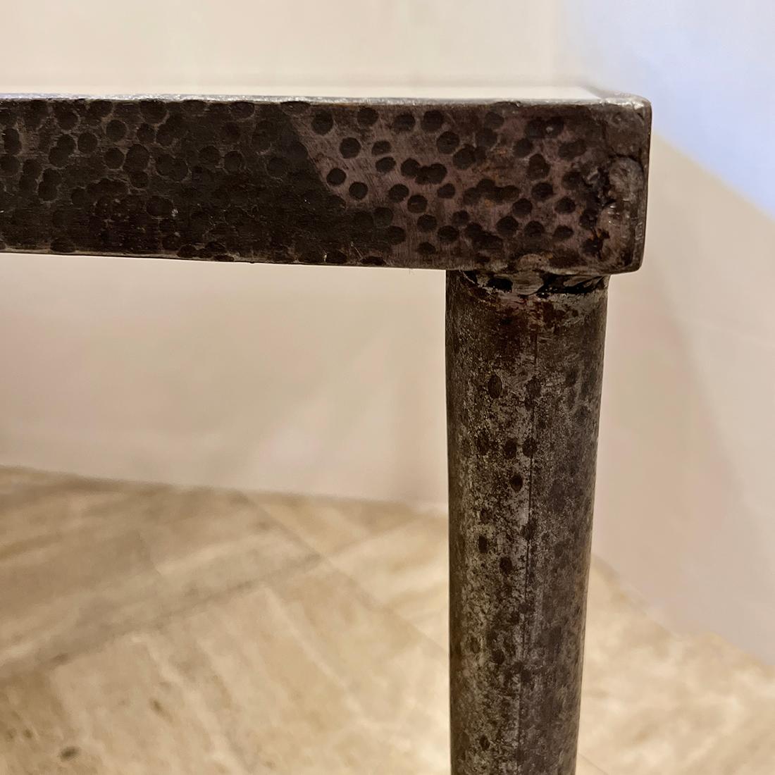 Hammered Iron Side Table In Good Condition In New York, NY