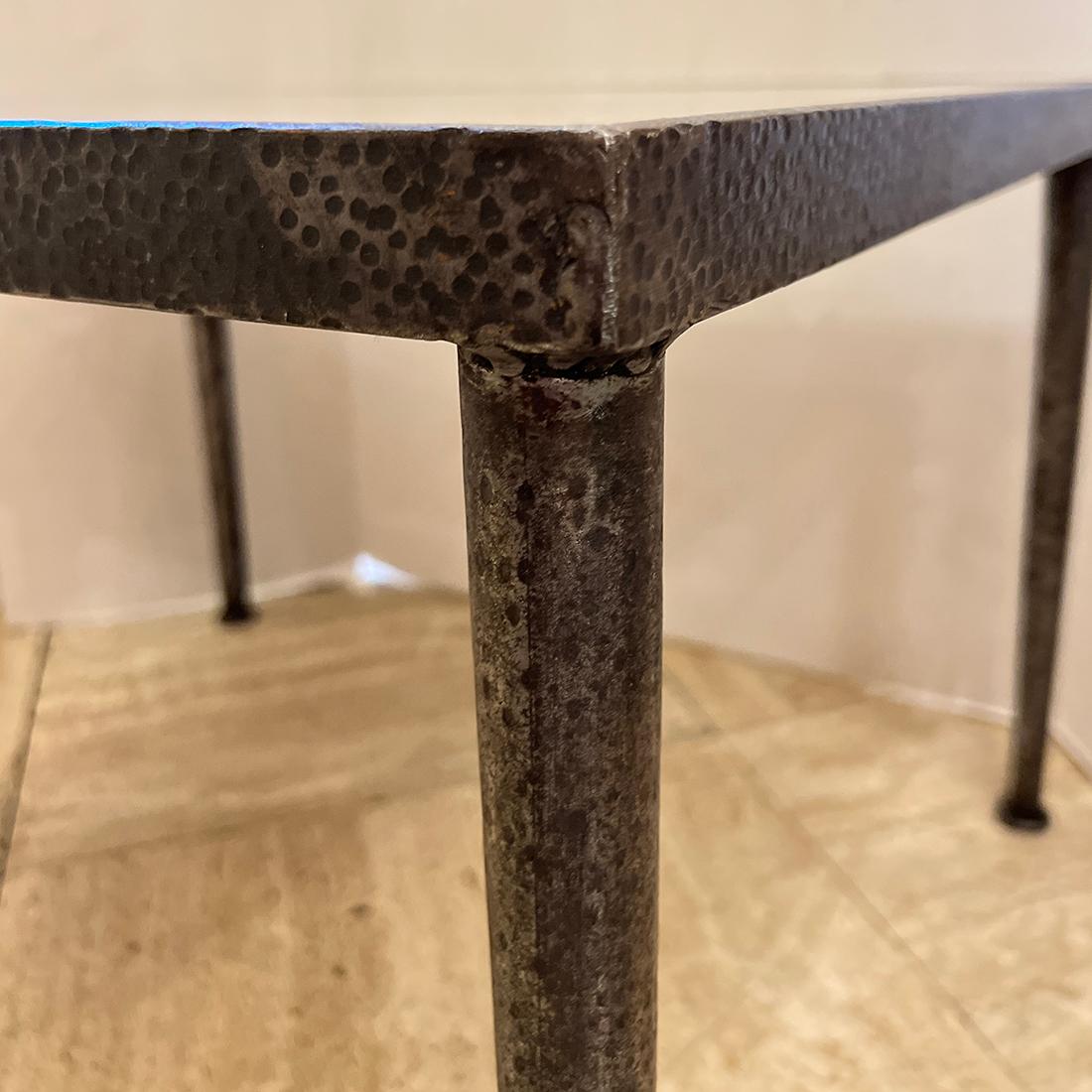 Mid-20th Century Hammered Iron Side Table