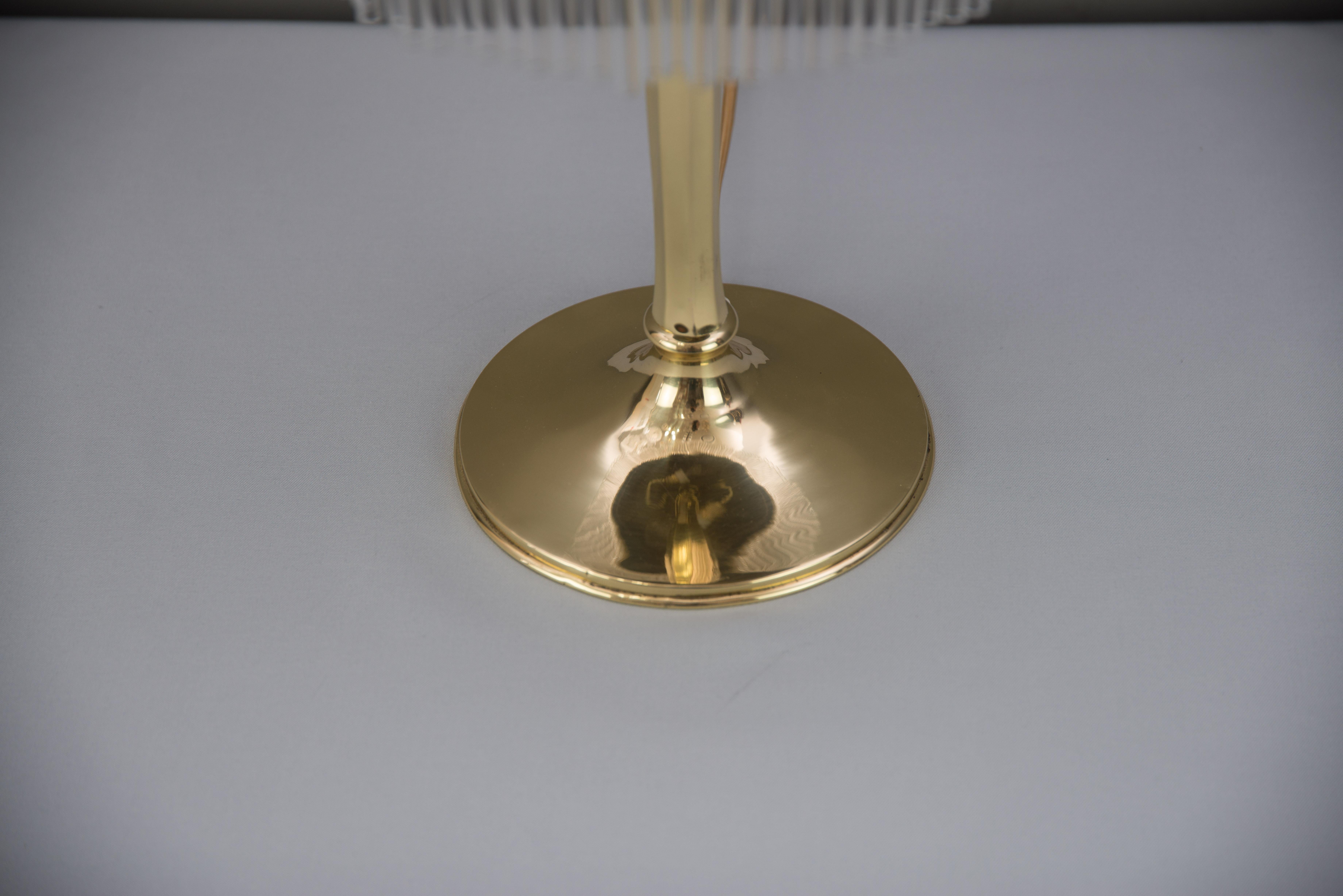 Early 20th Century Hammered Jugendstil Table Lamp with Glass Sticks, circa 1910s