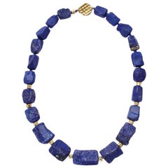 Hammered Lapis Lazuli Necklace