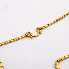 Hammered Long Necklace Chain in Solid 22kt Yellow Gold with Hooks