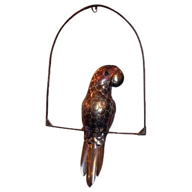 Hammered Metal Bird Sculpture