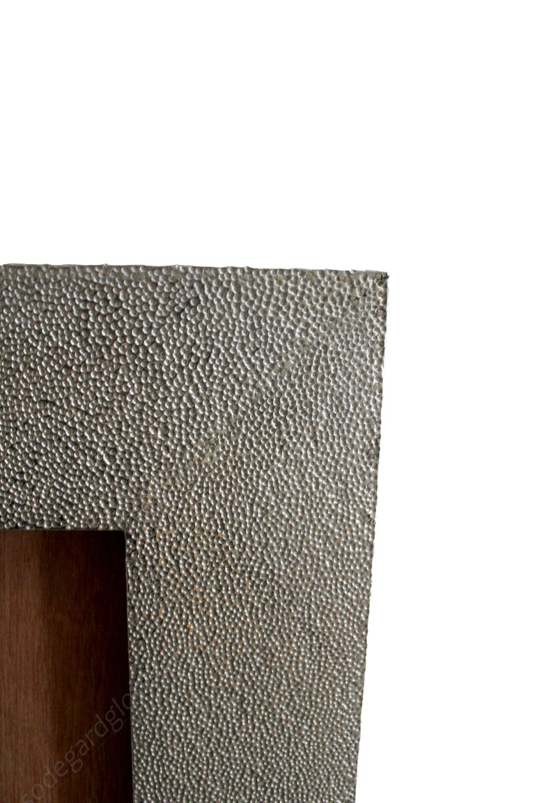Hammered Metal Mirror Frame Handcrafted in India by Stephanie Odegard