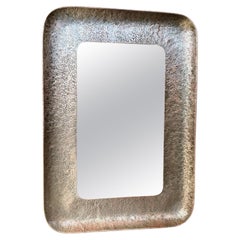Hammered Nickel-Plated Copper Mirror by Angelo Bragalini, Italy, 1960