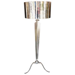 Antique Hammered Nickel-Plated Floor Lamp