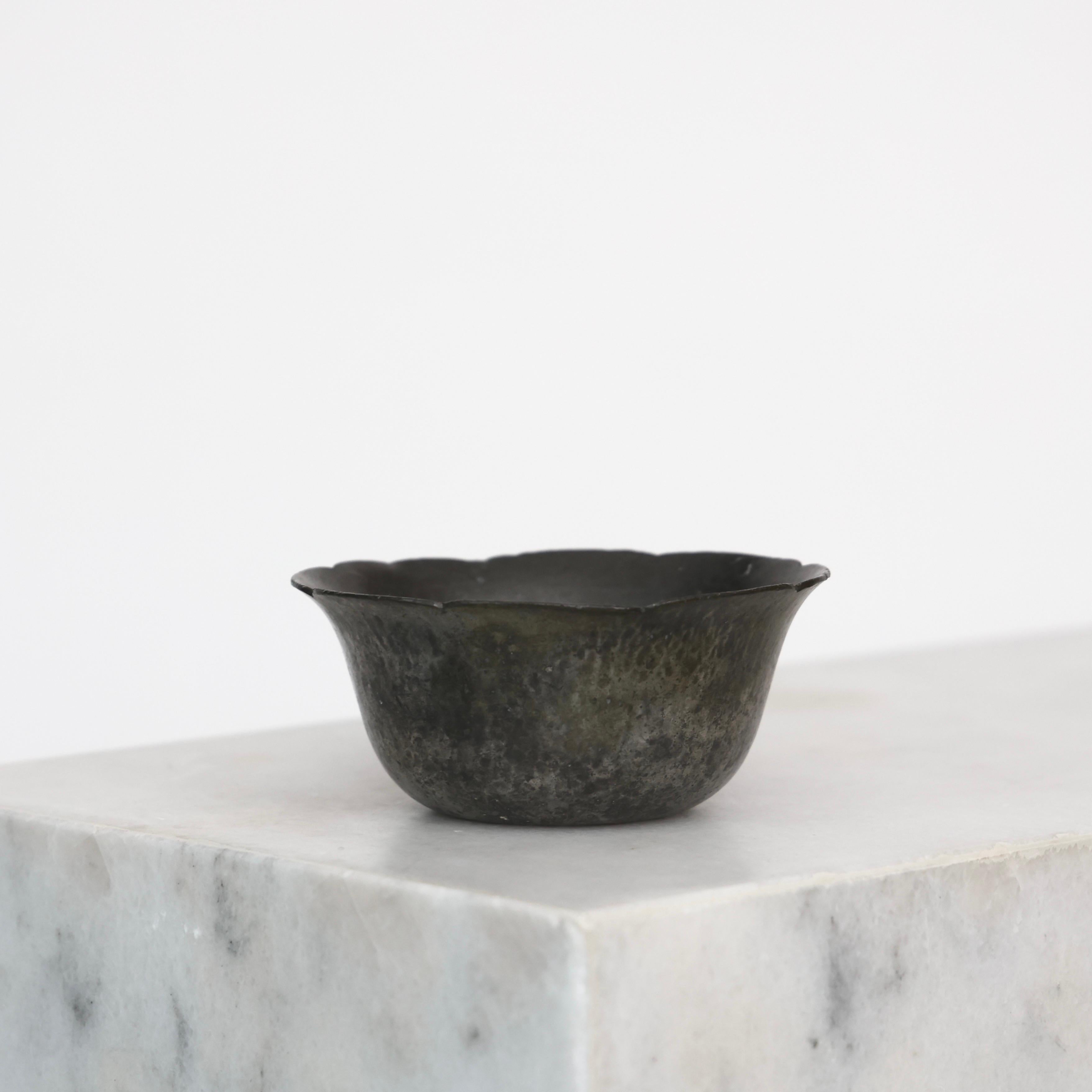 Danish Hammered Pewter Bowl by Just Andersen, 1920s, Denmark For Sale