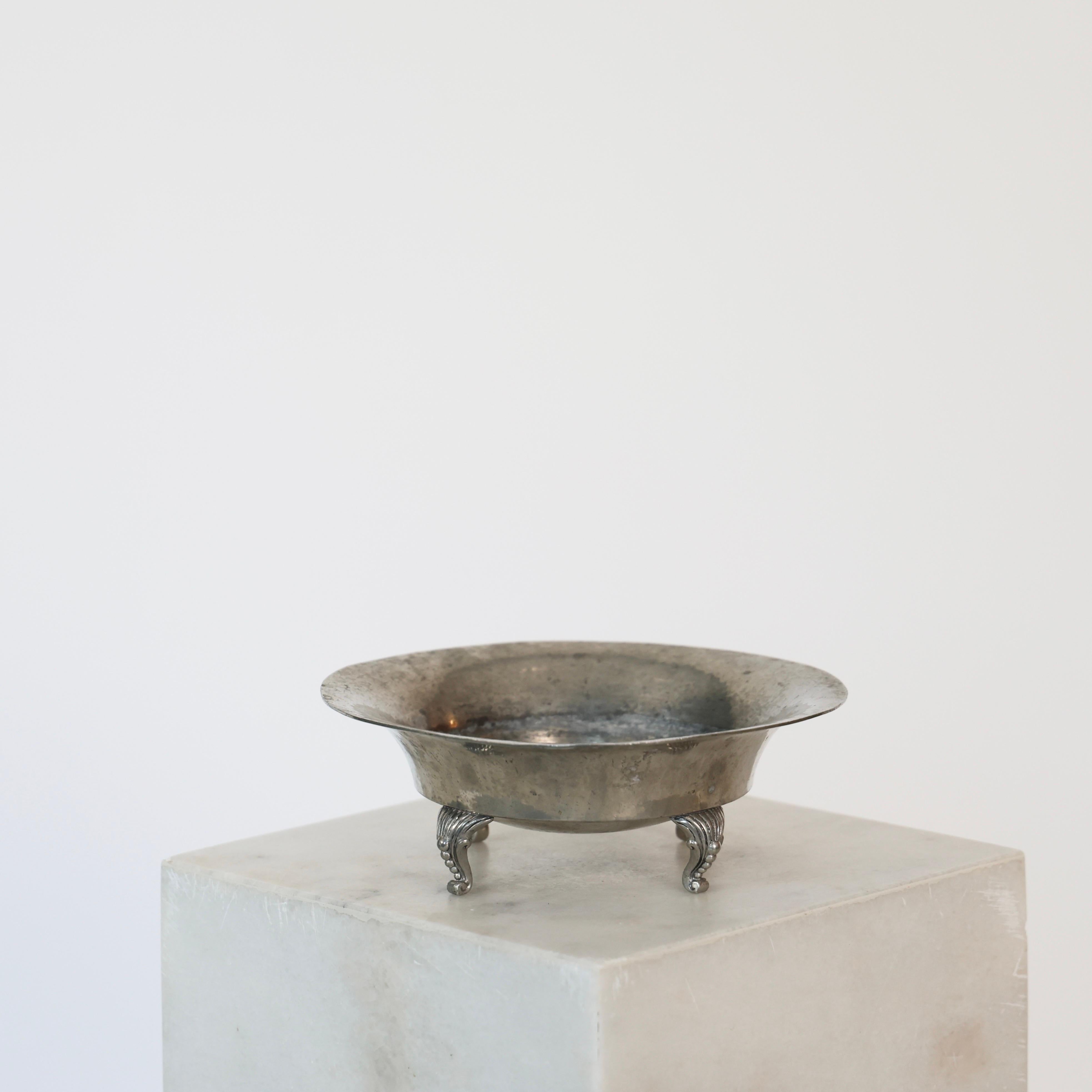 Art Deco Hammered Pewter Bowl by Just Andersen, 1920s, Denmark For Sale
