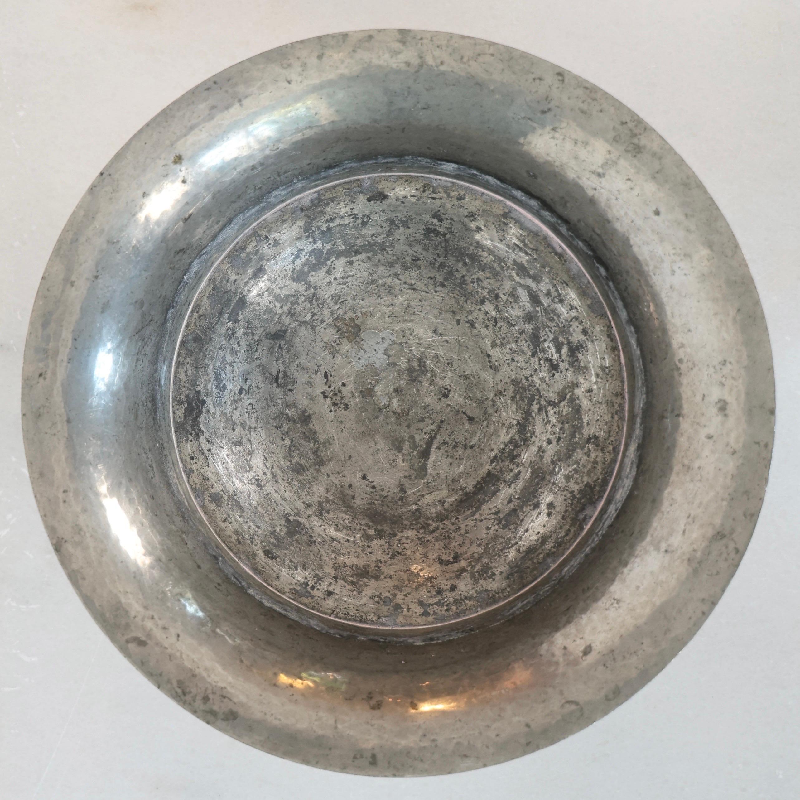 Hammered Pewter Bowl by Just Andersen, 1920s, Denmark For Sale 2