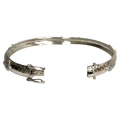 Bracelet en argent rhodié martelé avec diamants Paradizia