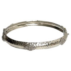  Bracelet paradizia en argent plaqué rhodium martelé avec diamants