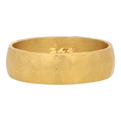 Hammered Ring, 24 Karat Yellow Gold Custom Wedding Band