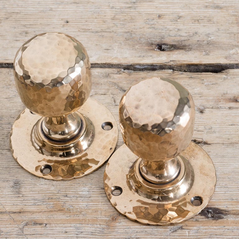 Hammered Rose Brass Door Knobs at 1stDibs hammered brass knobs