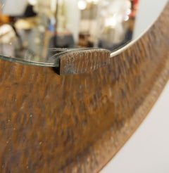 Hammered Round Copper Mirror