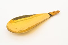 Hammered Serving Plate with wicker vienna around 1950s