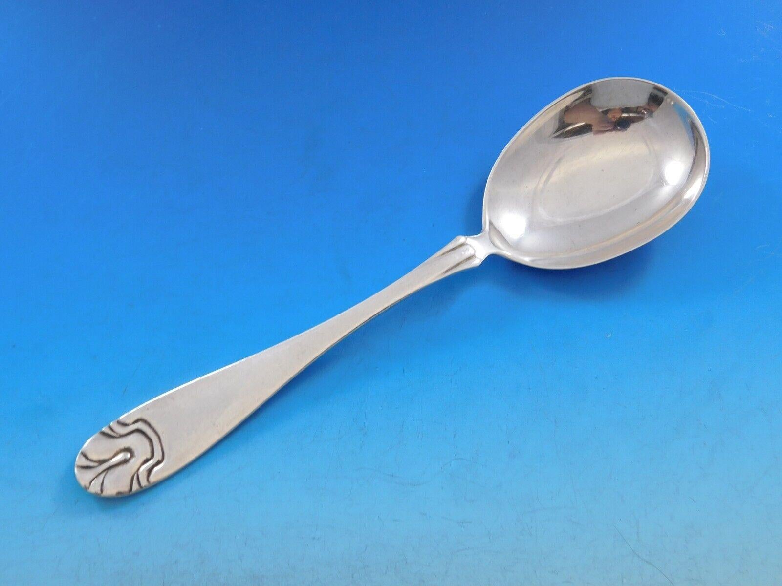 Service de couverts en argent Hammered Shell Hamret Skjell par J Tostrup Norvège 830 en vente 2