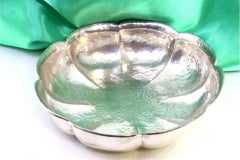 Hammered silver candy box with circular sections
