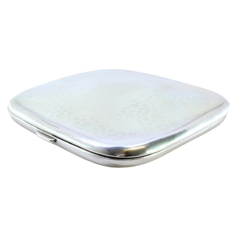 silver cigarette box with hinged lid German 925 standard li | Silver Cigarette Boxes in Antique Sterling