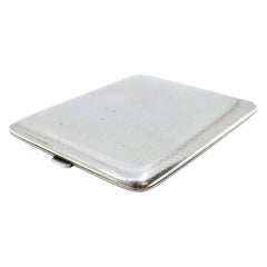 Hammered silver cigarette case with hinged lid