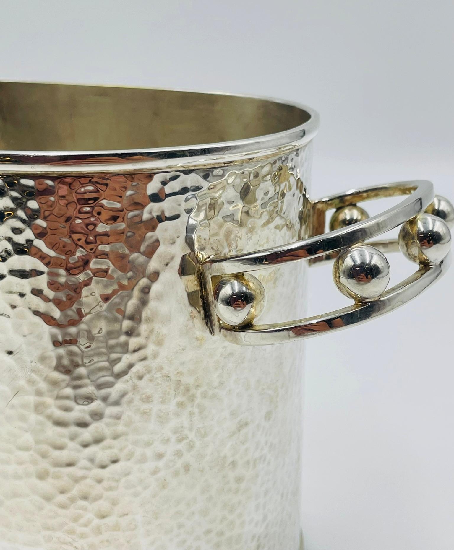 Secchiello per ghiaccio in argento martellato di Emilia Castillo, Modernismo messicano in vendita 6