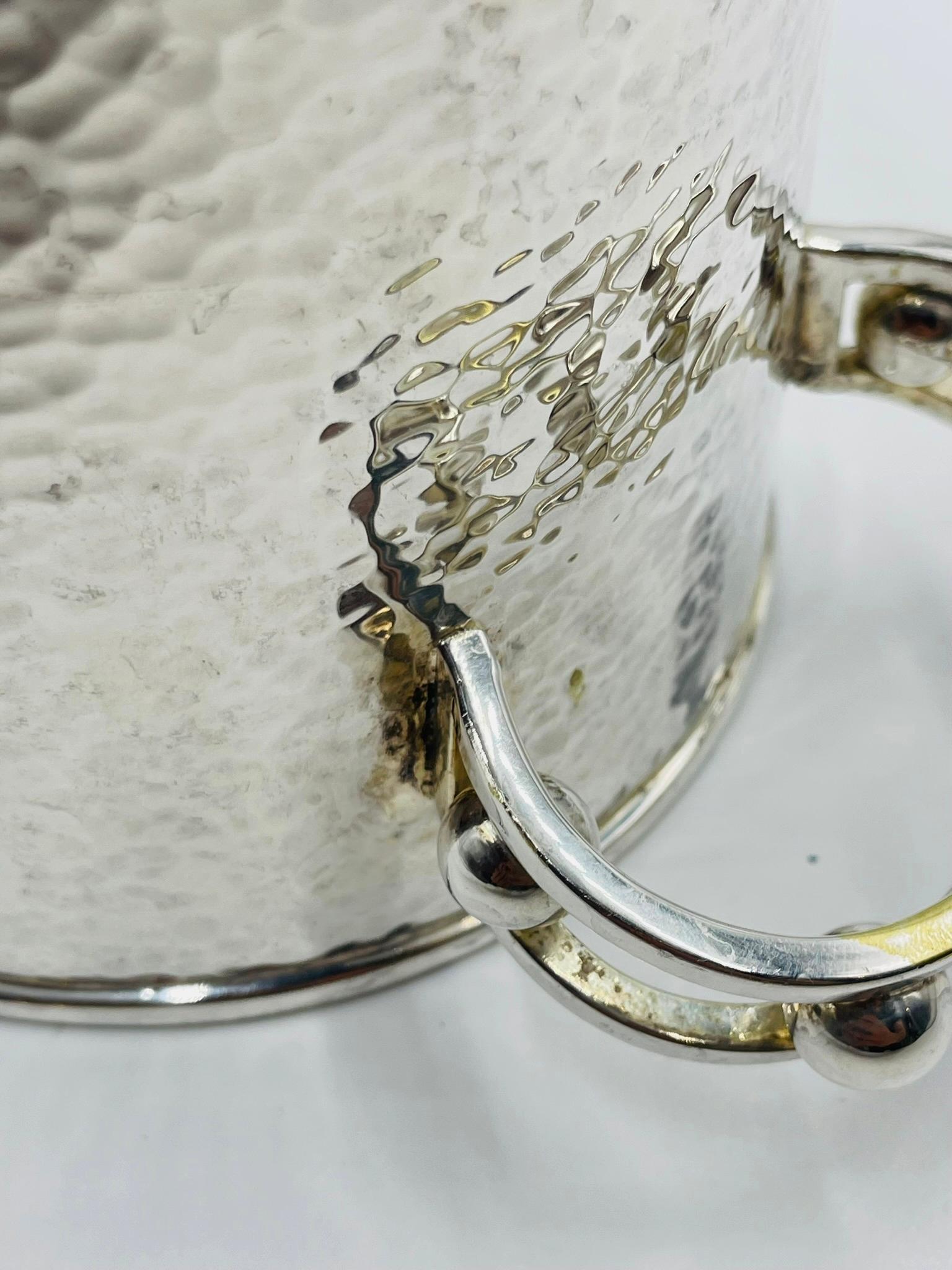 Secchiello per ghiaccio in argento martellato di Emilia Castillo, Modernismo messicano in vendita 7