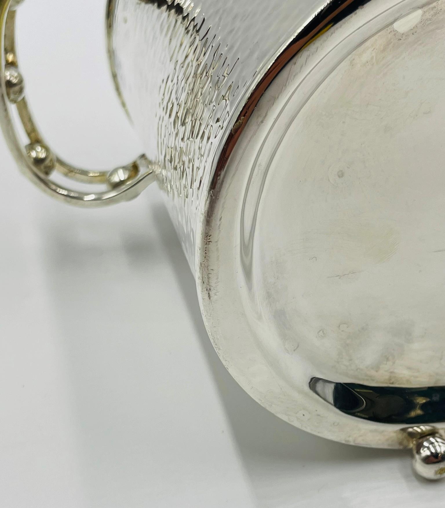 Secchiello per ghiaccio in argento martellato di Emilia Castillo, Modernismo messicano in vendita 10