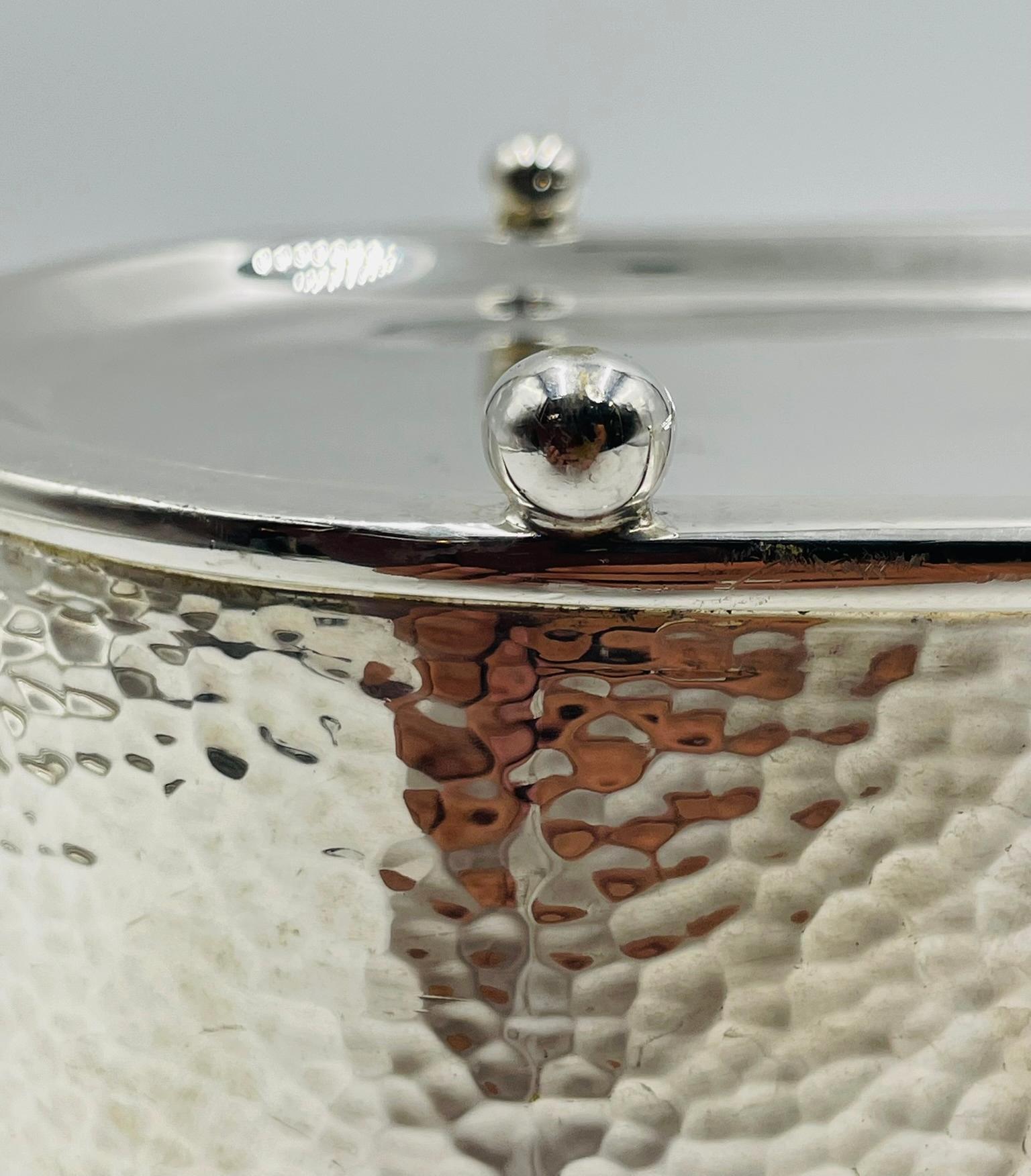 Secchiello per ghiaccio in argento martellato di Emilia Castillo, Modernismo messicano in vendita 12