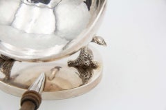 Hammered silver salt and pepper shakers